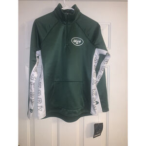New York Jets NFL Hands High Ladies Womens 1/4 Zip Sweatshirt Jacket Size M NWT